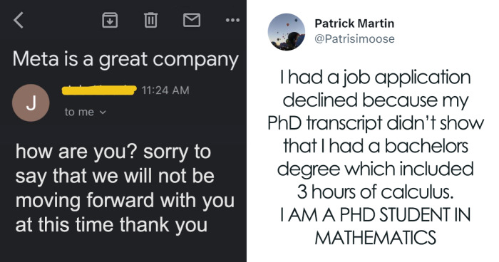 “Rejected In 5 Minutes”: 35 People Share The Most Unhinged Job Rejections They Were Unfortunate Enough To Receive“Rejected In 5 Minutes”: 35 People Share The Most Unhinged Job Rejections They Were Unfortunate Enough To Receive