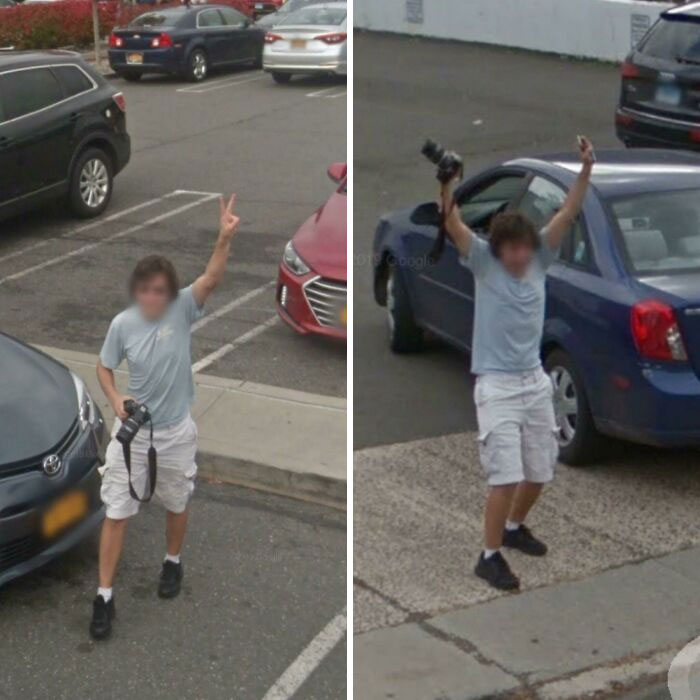 In October 2017, I Got Spotted By The Google Maps Street View Car Not Once But Twice In Two Different States