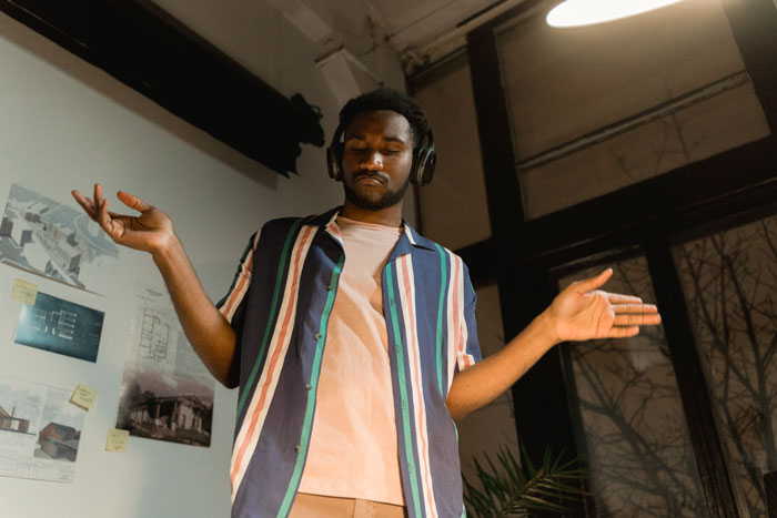 Pretending To Be In A Music Video Or Movie Montage While Wearing Headphones