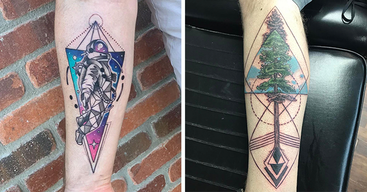 96 Exquisite Geometric Tattoos To Outline Your Creativity  Bored Panda