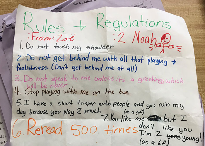 “Do Not Speak To Me”: Girl Is Sick And Tired Of Boy’s Attention, Writes Him A List Of Rules To Follow Around Her
