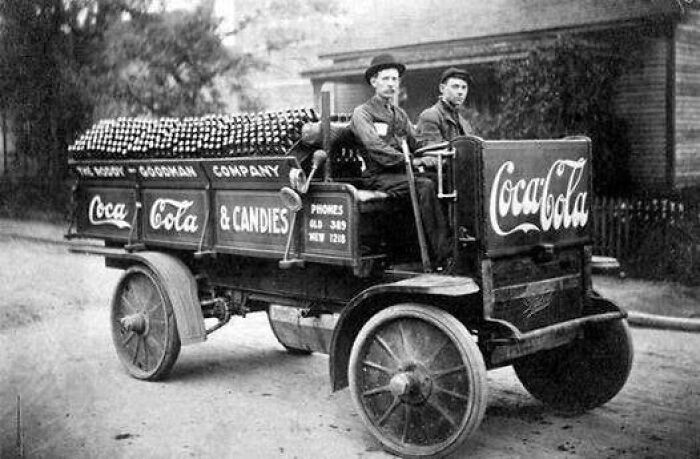 Coca-Cola Delivery. Note The Three And Four Digit Phone Numbers On The Side