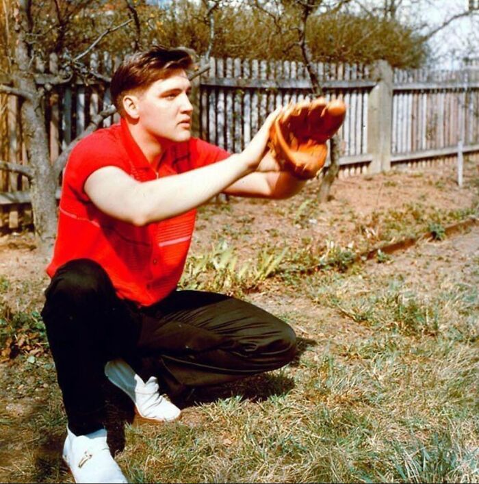 Elvis Plays Catch In 1959