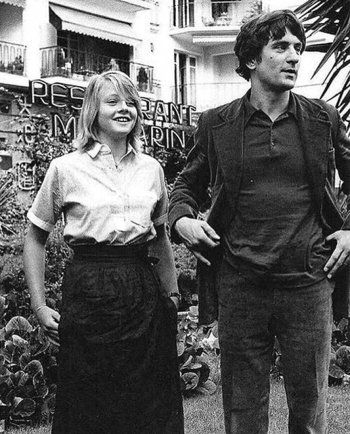 Jodie Foster And Robert Deniro At The Cannes Film Festival In France In 1976, Likely Promoting Taxi Driver