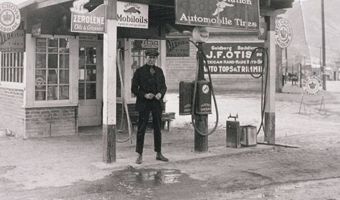 The First Service Station In Winnemucca, Operated By Fritz And Emil Buckingham In 1922