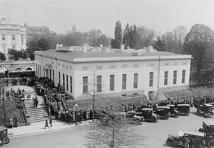 "Public Receiving Days At The White House Have Proven Very Popular As Evidenced By This Line About The Executive Offices During The Public Reception Today", 1922 April 15