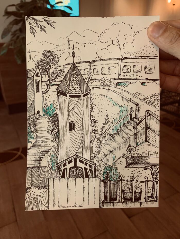 Pen Drawings Of Places I Have Seen In My Dreams (7 Pics)