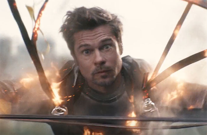 Brad Pitt gets electrocuted in movie Deadpool 2