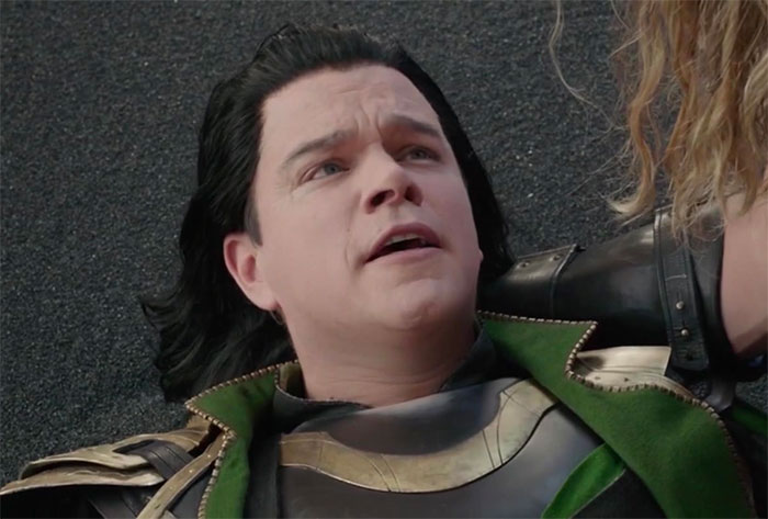 Matt Damon as Loki in movie Thor: Ragnarok