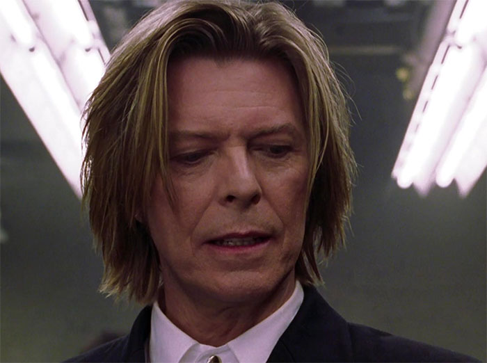 David Bowie looking in movie Zoolander