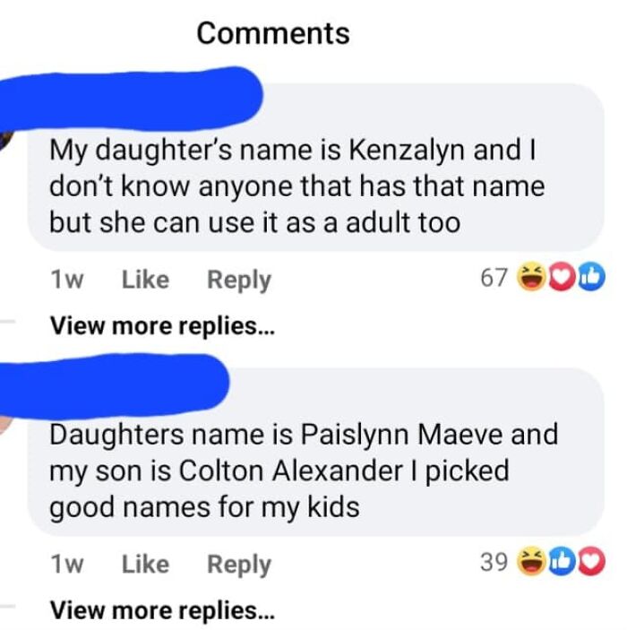 Found In Comment Section Of A Random Fb Reel About Crazy Baby Names🤣🫠🤢.these Names Are Atrocious. Colton Is A Normal Name, So Is The Exception. The Other Poor Children Though