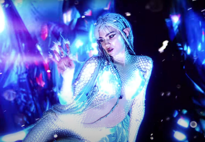Screen photo from Grimes official music video