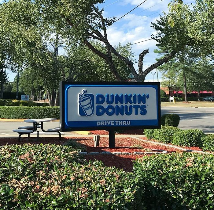 Blue Dunkin’ Donuts Sign