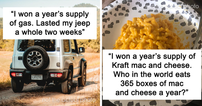 People Who Won A Year’s Supply Of Something Share How It Went Down (35 Stories)