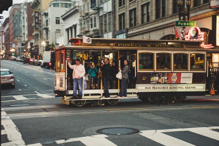 People Travelling By Tram 