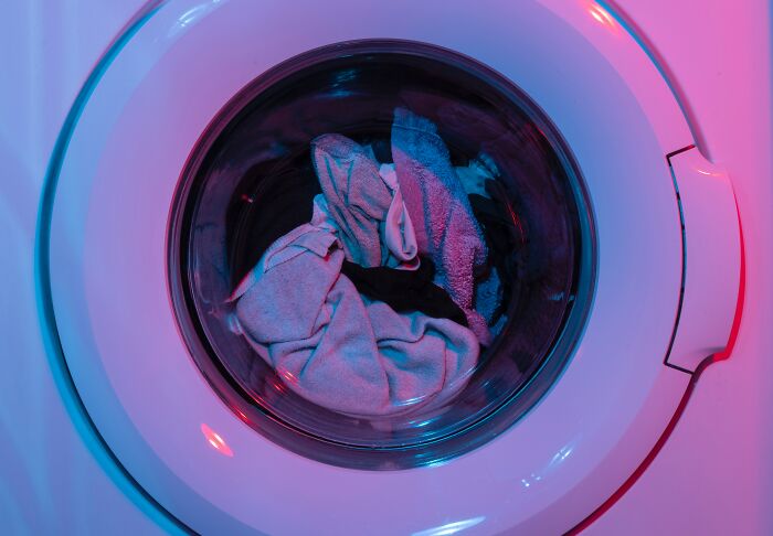 Washing Machine Full Of Clothes 