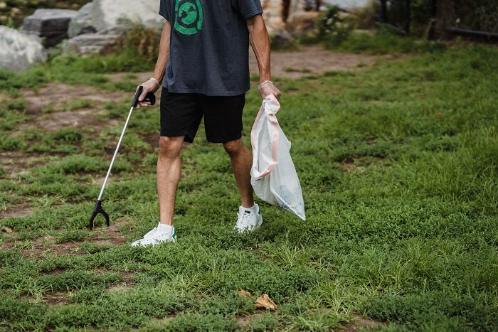 Man Picking Up Trash 