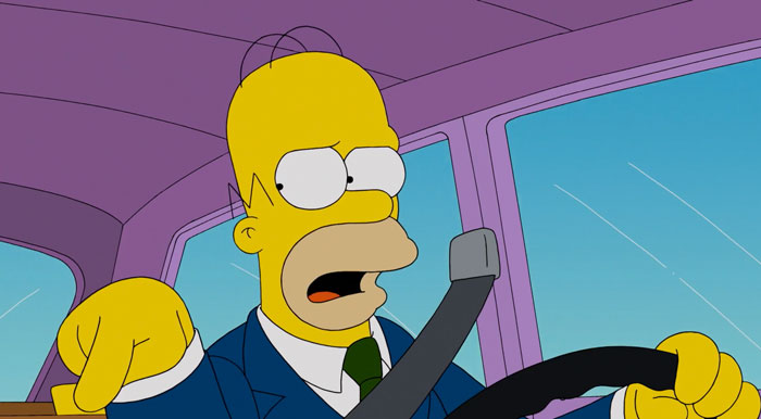 Homer driving 