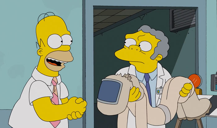 Homer and Moe talking 