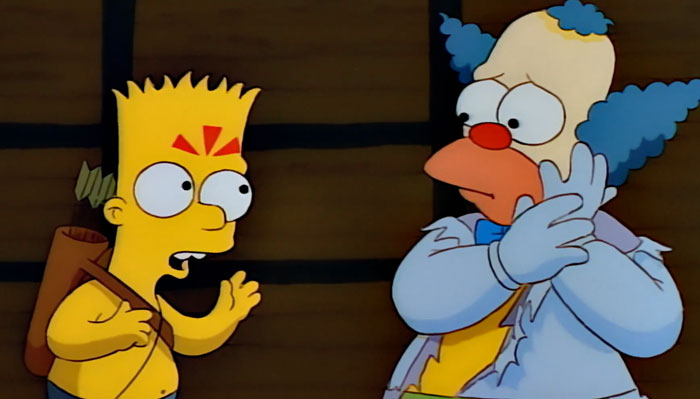 Bart and Krusty talking 