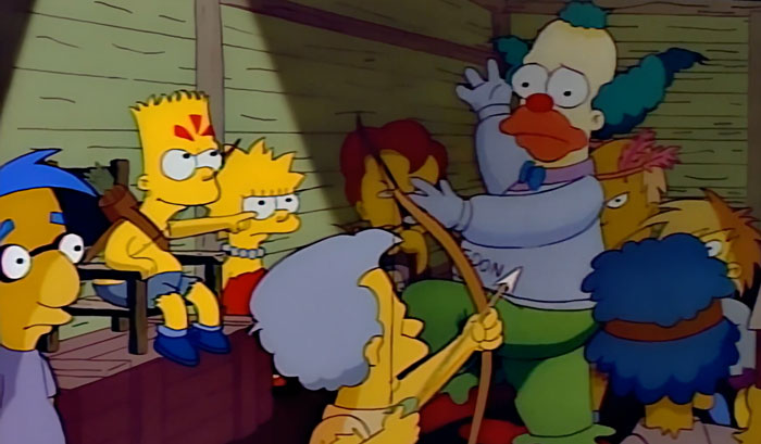 Kids attacking Krusty 