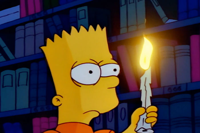 Bart holding a candle 