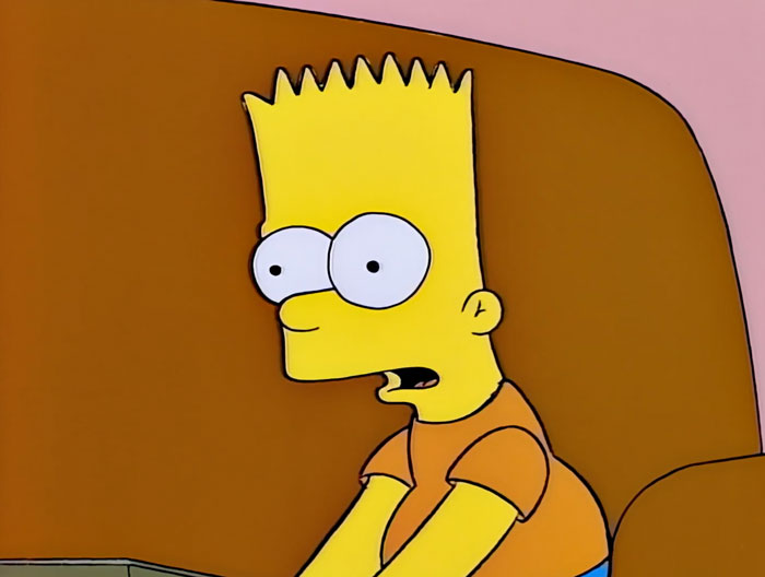 Bart sitting on the couch 