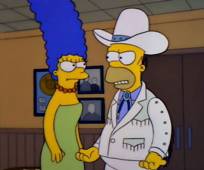Marge and Homer arguing 