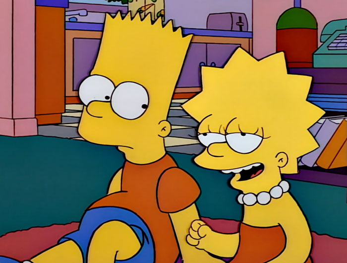 Lisa and Bart talking 