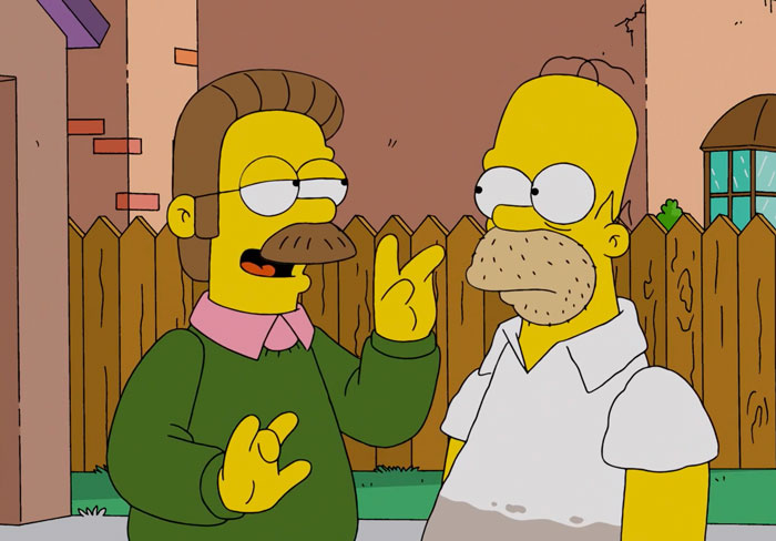 Ned and Homer talking 