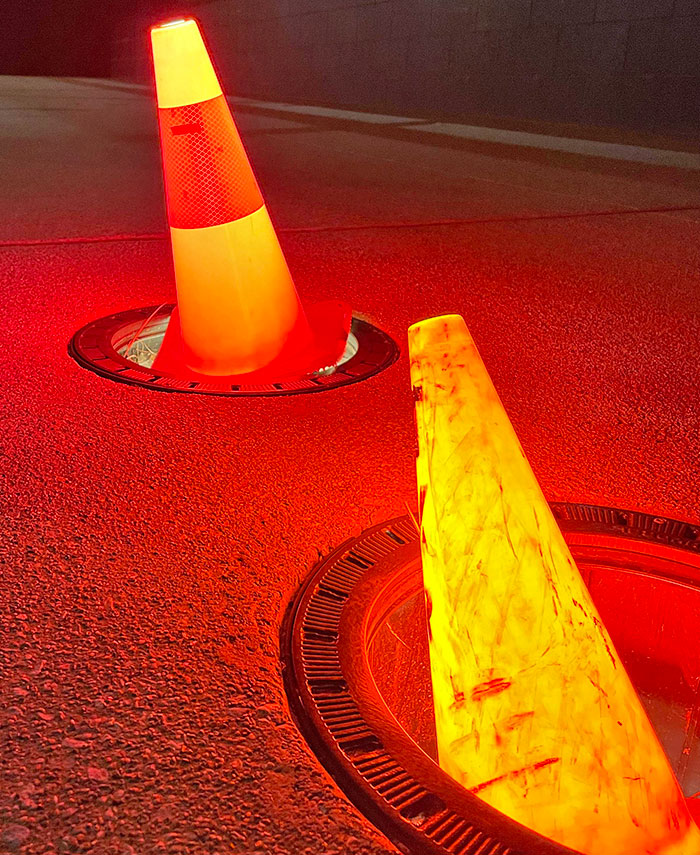 Glowing Traffic Cones