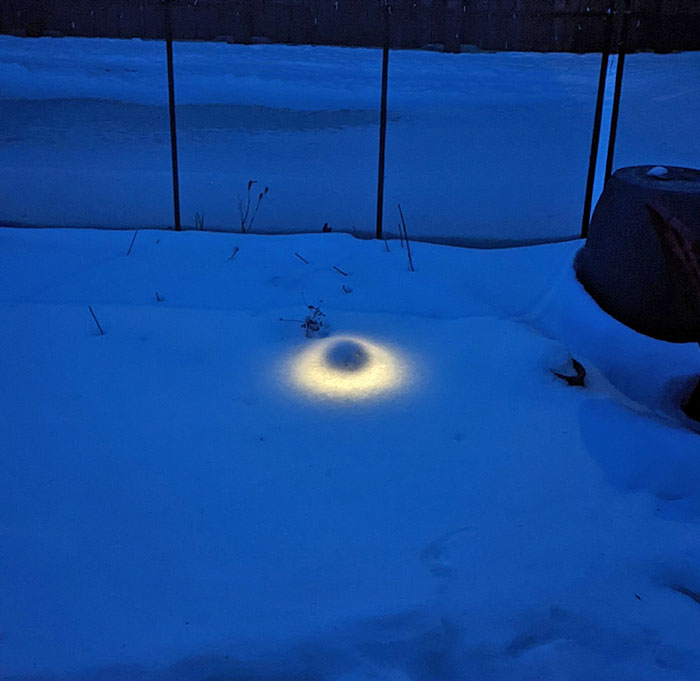 My Solar Light Working While Completely Covered In Snow