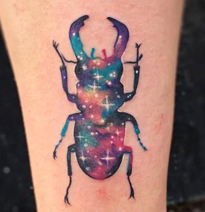 Space beetle tattoo