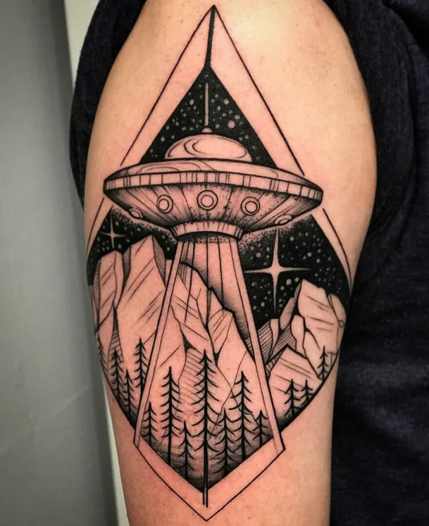 UFO/Space arm tattoo
