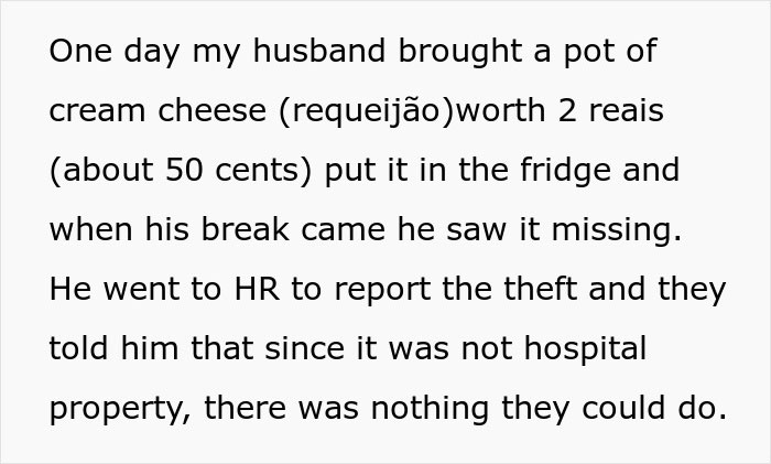 Nurse tired of someone stealing food calls police when HR does nothing
