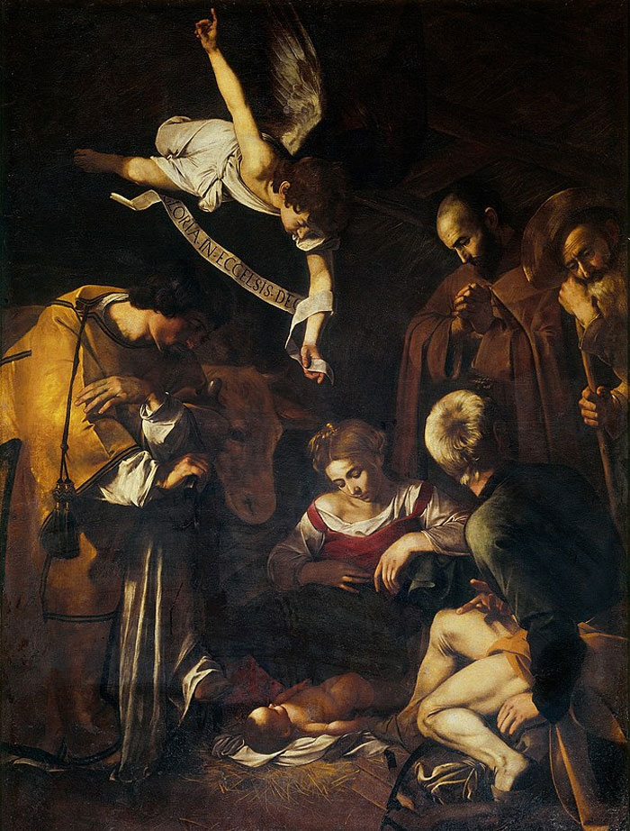 Nativity With St. Francis And St. Lawrence By Caravaggio