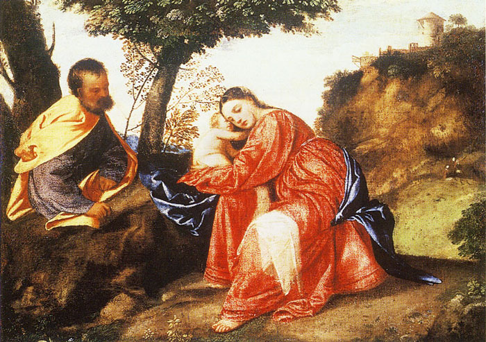 Rest On The Flight Into Egypt By Titian