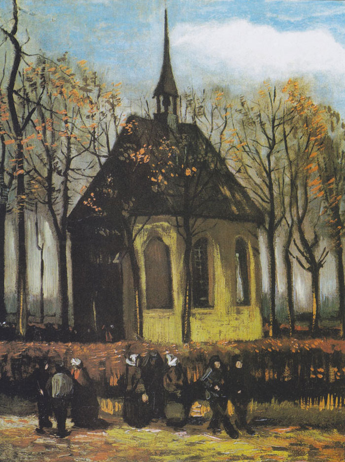 Congregation Leaving The Reformed Church In Nuenen By Vincent Van Gogh