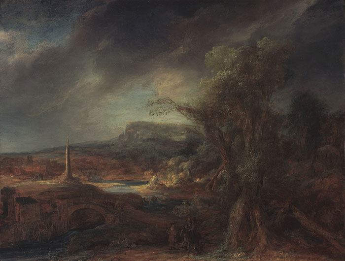 Landscape With Obelisk By Govert Flinck