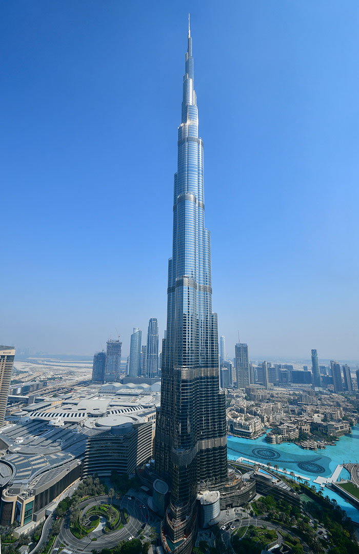 Picture of Burj Khalifa near other buildings