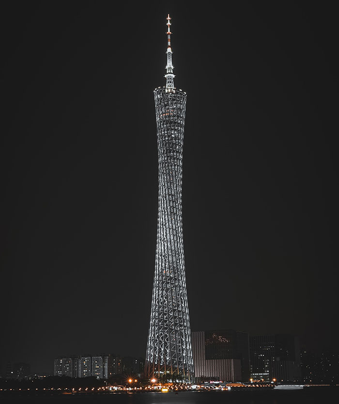 Picture of Canton Tower near other buildings