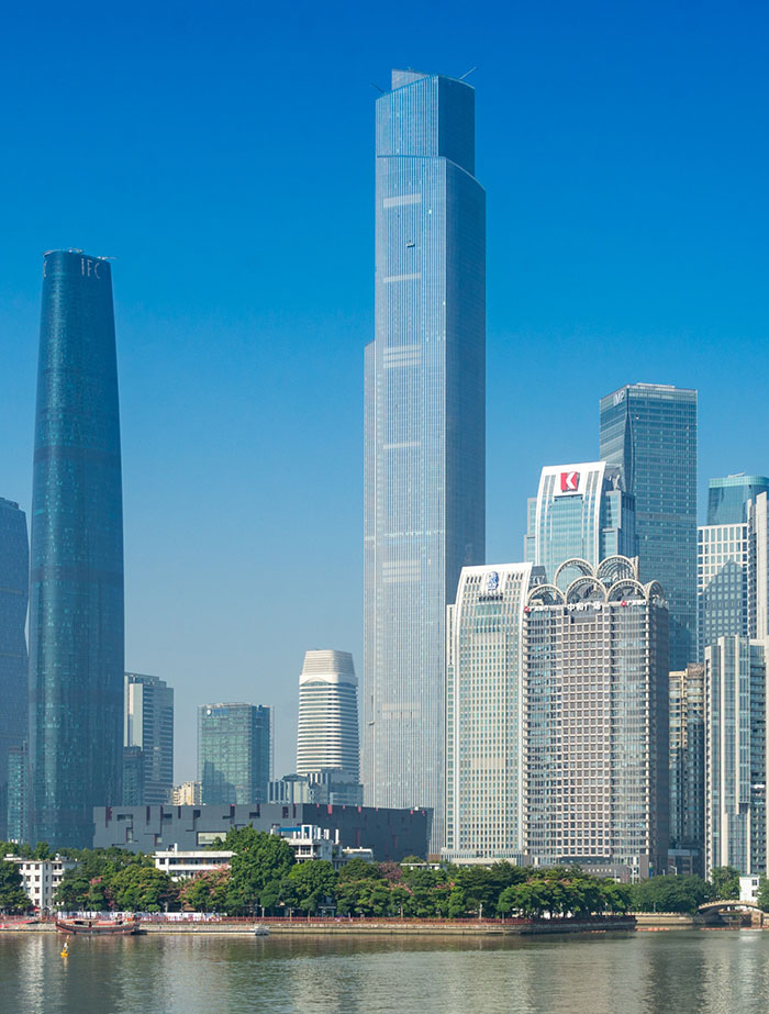 Picture of Guangzhou CTF Finance Centre near other buildings