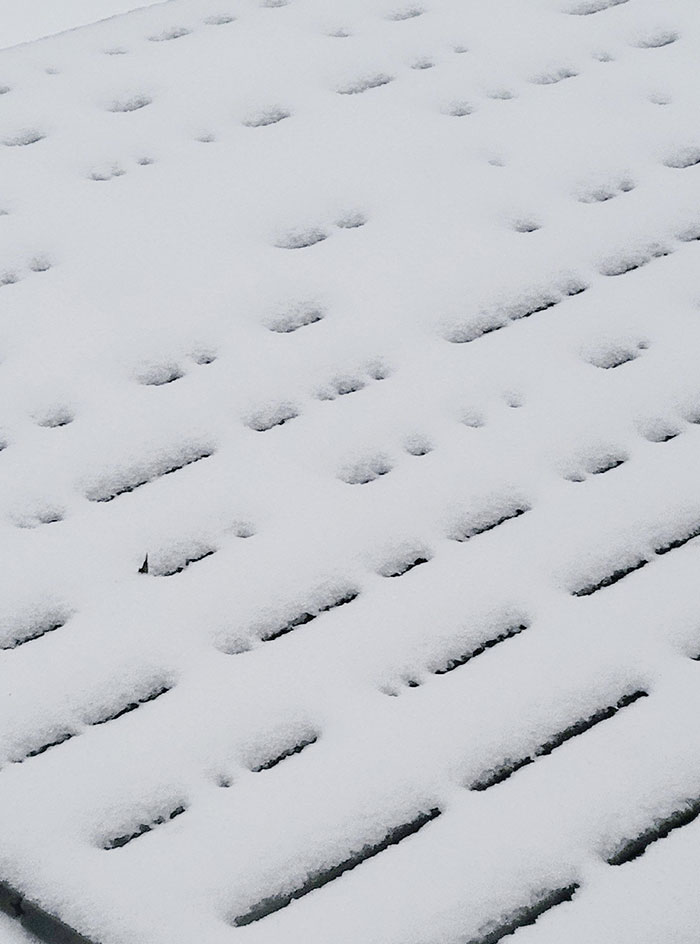 The Snow On My Deck Looks Like Morse Code