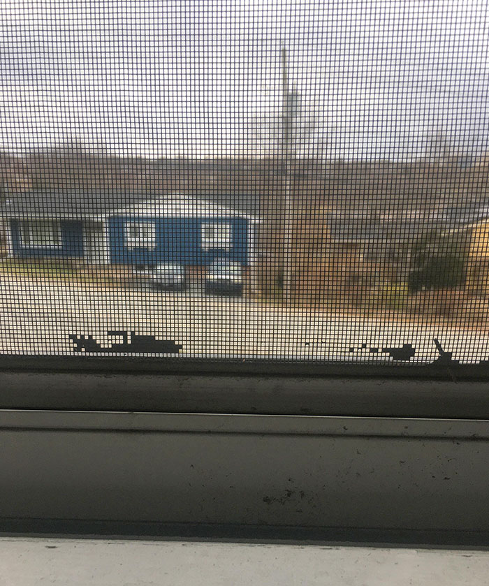 Got Paint On The Window Screen While Painting, Now Looks Like An Atari 16-Bit Tank Game