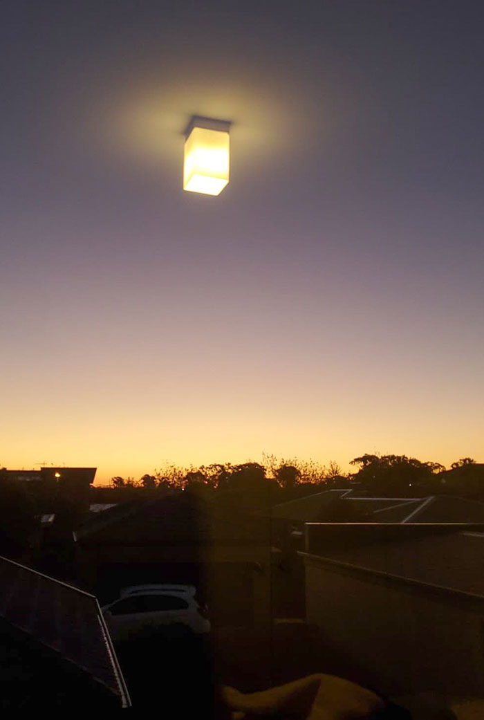 The View From My Friend's Room Makes It Look Like His Light Is In The Middle Of The Sky