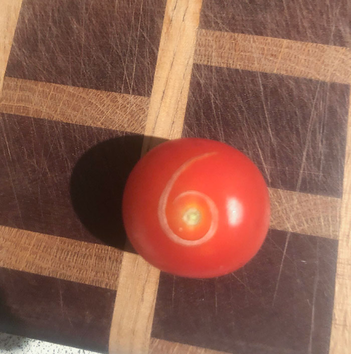 My Cherry Tomato Turned Over And Had A Naturally Made Number On It