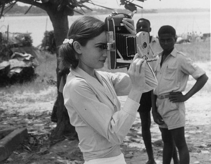 Audrey Hepburn Taking Pictures In Belgian Congo On The Set Of The Nun's Story (1959)