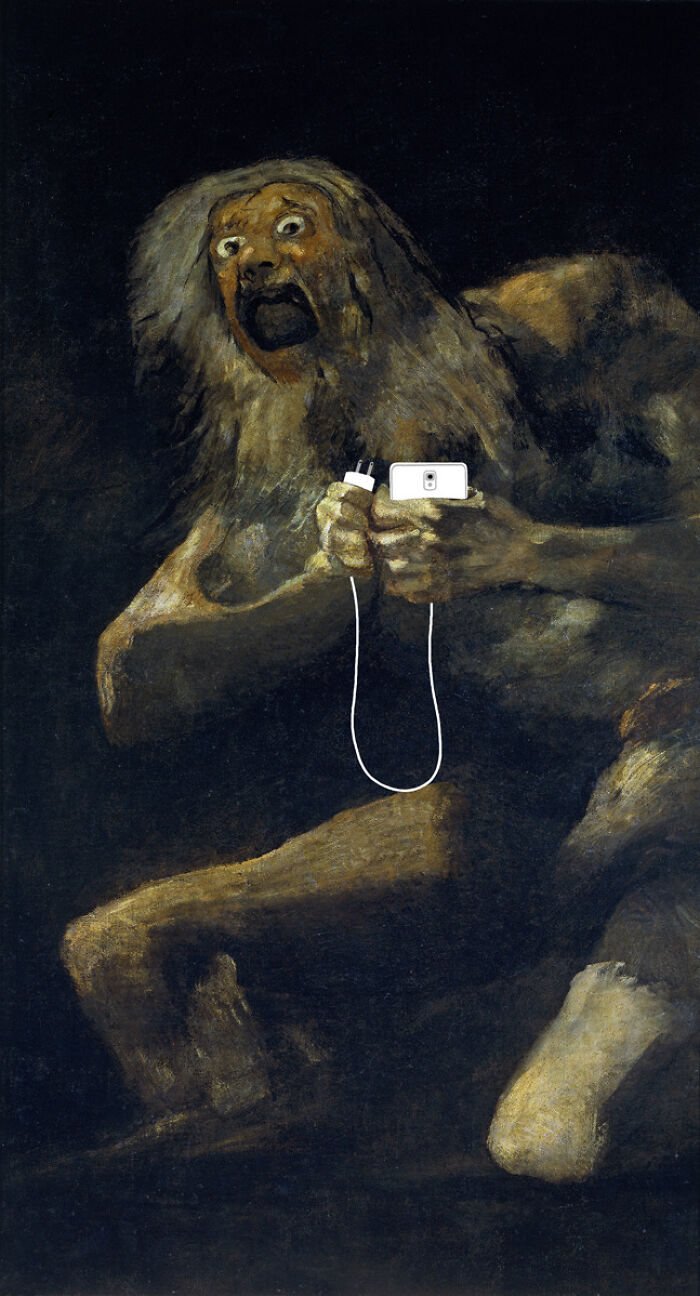 "Please" Based On "Saturn Devouring His Son" By Francisco Goya (1819-23)