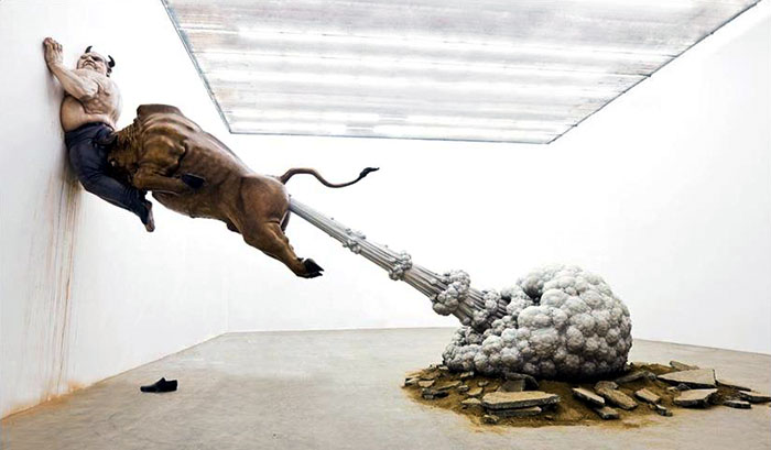 Bull Fart Sculpture By Chen Wenling