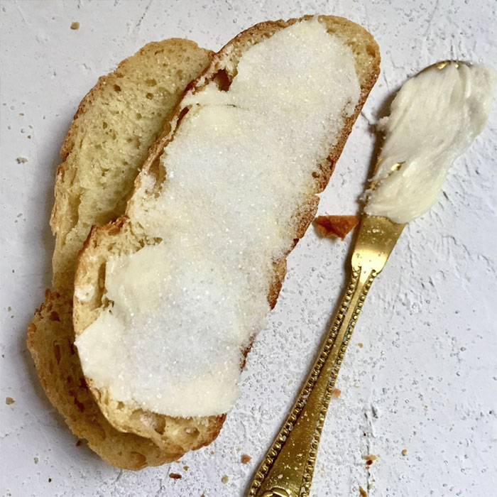 Sandwich with butter and sugar